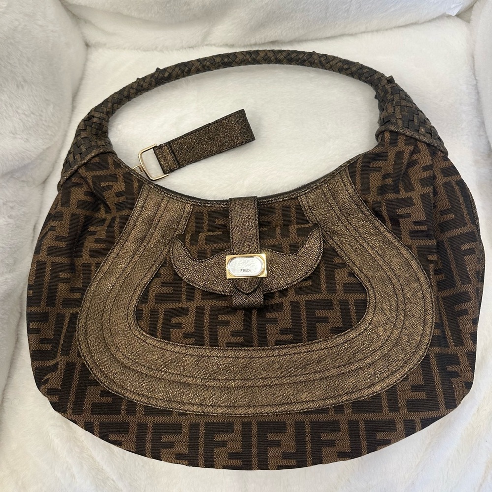 Unused Fendi Vintage Brown and Tan Monogram Bag